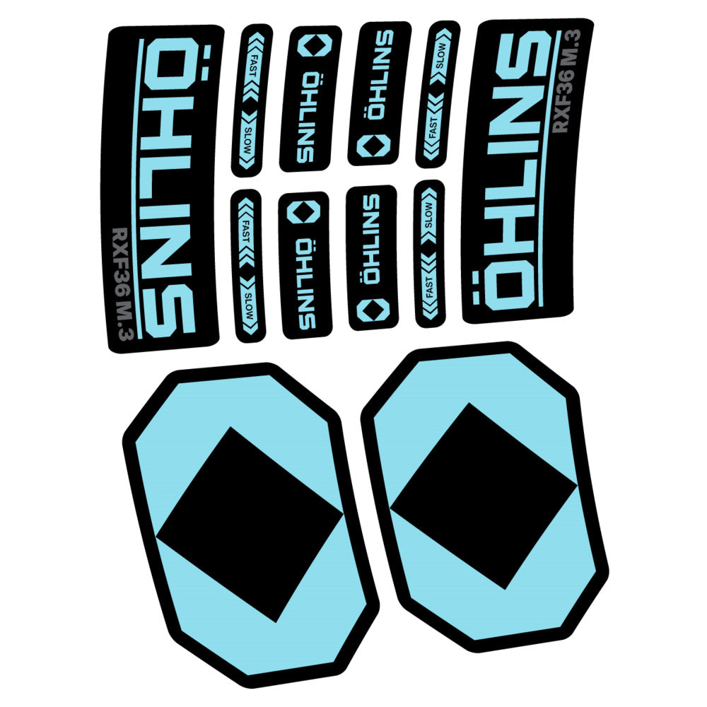 Decal Öhlins RXF 36 M.3 2027, Fork 29" 36mm, bike sticker vinyl