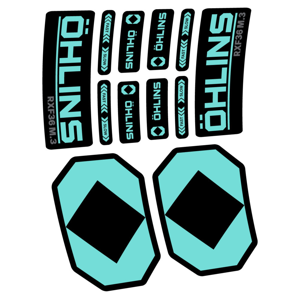 Decal Öhlins RXF 36 M.3 2027, Fork 29" 36mm, bike sticker vinyl