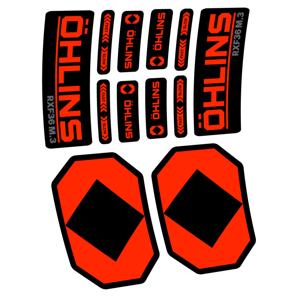 Decal Öhlins RXF 36 M.3 2027, Fork 29" 36mm, bike sticker vinyl