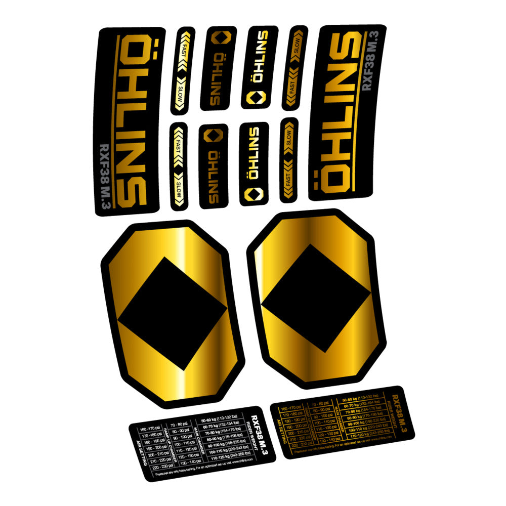 Decal Öhlins RXF 38 M.3 2027, Fork 29" 38mm, bike sticker vinyl