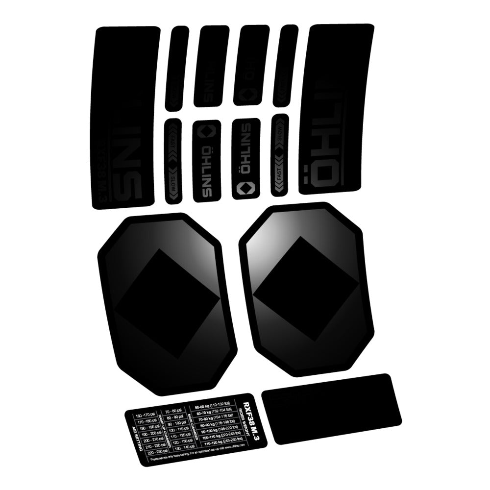 Decal Öhlins RXF 38 M.3 2027, Fork 29" 38mm, bike sticker vinyl