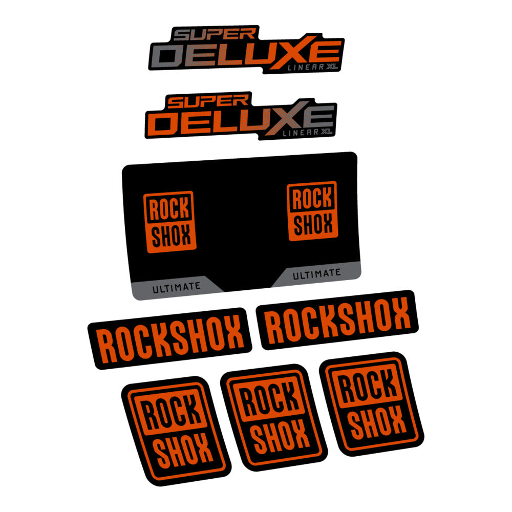 Decal RockShox Super Deluxe Ultimate Flight Attendant 2027, Rear Shox, bike sticker vinyl