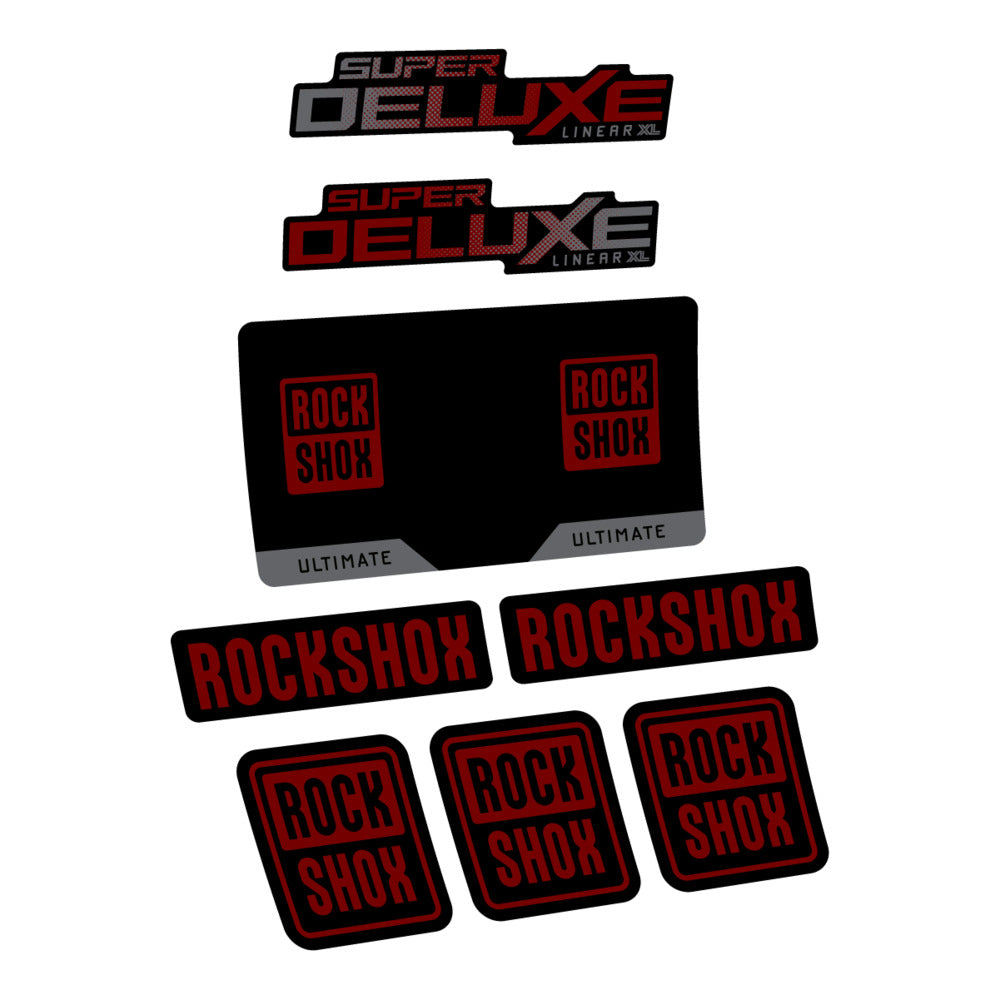 Decal RockShox Super Deluxe Ultimate Flight Attendant 2027, Rear Shox, bike sticker vinyl