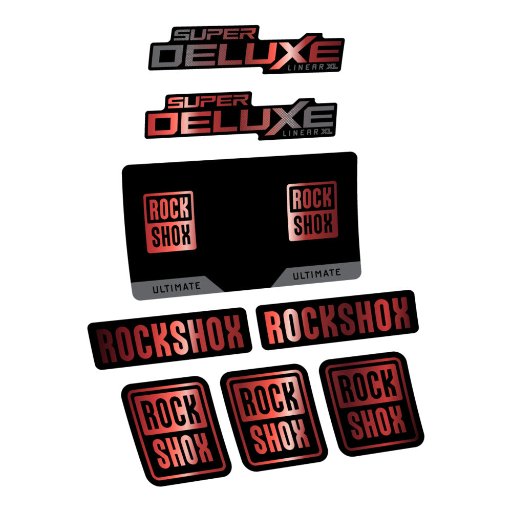 Decal RockShox Super Deluxe Ultimate Flight Attendant 2027, Rear Shox, bike sticker vinyl