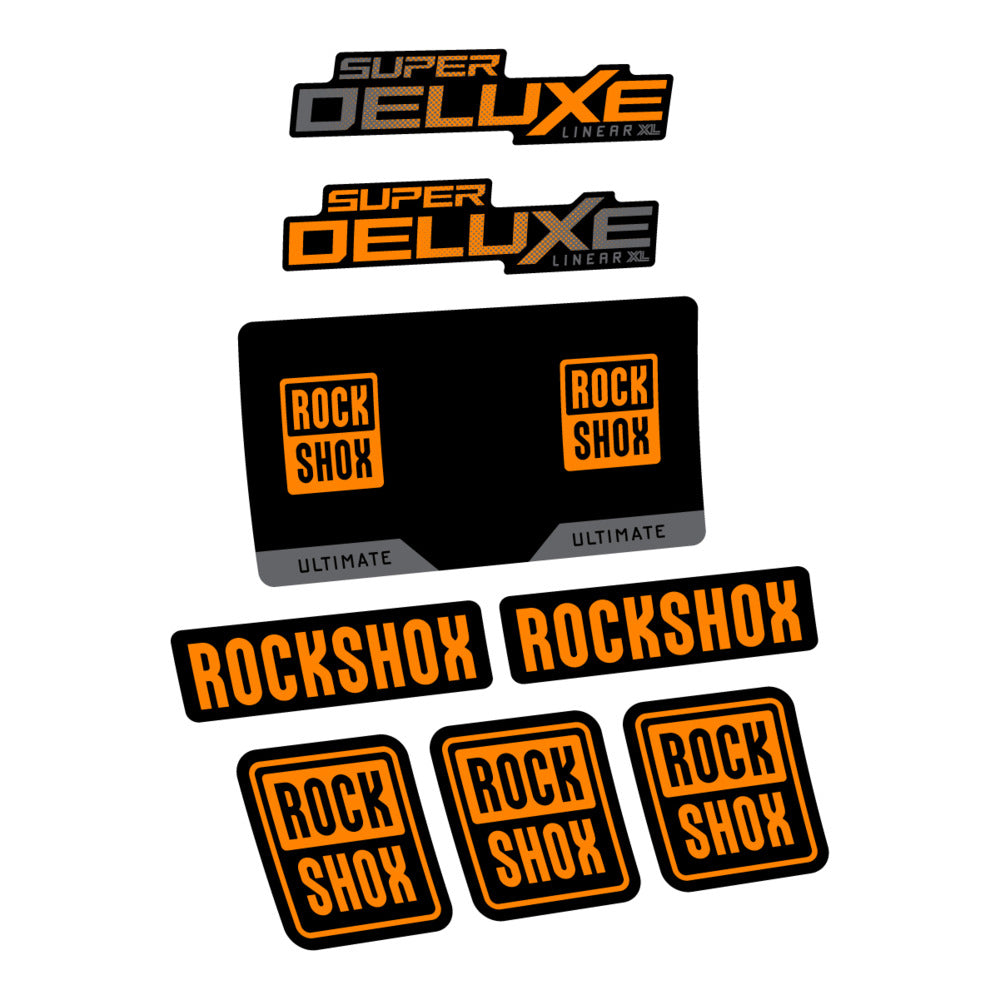 Decal RockShox Super Deluxe Ultimate Flight Attendant 2027, Rear Shox, bike sticker vinyl