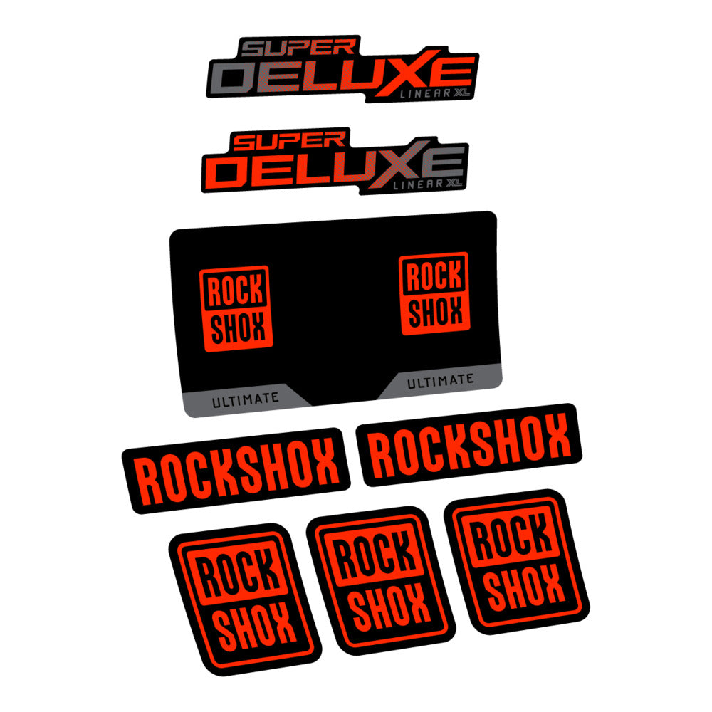 Decal RockShox Super Deluxe Ultimate Flight Attendant 2027, Rear Shox, bike sticker vinyl