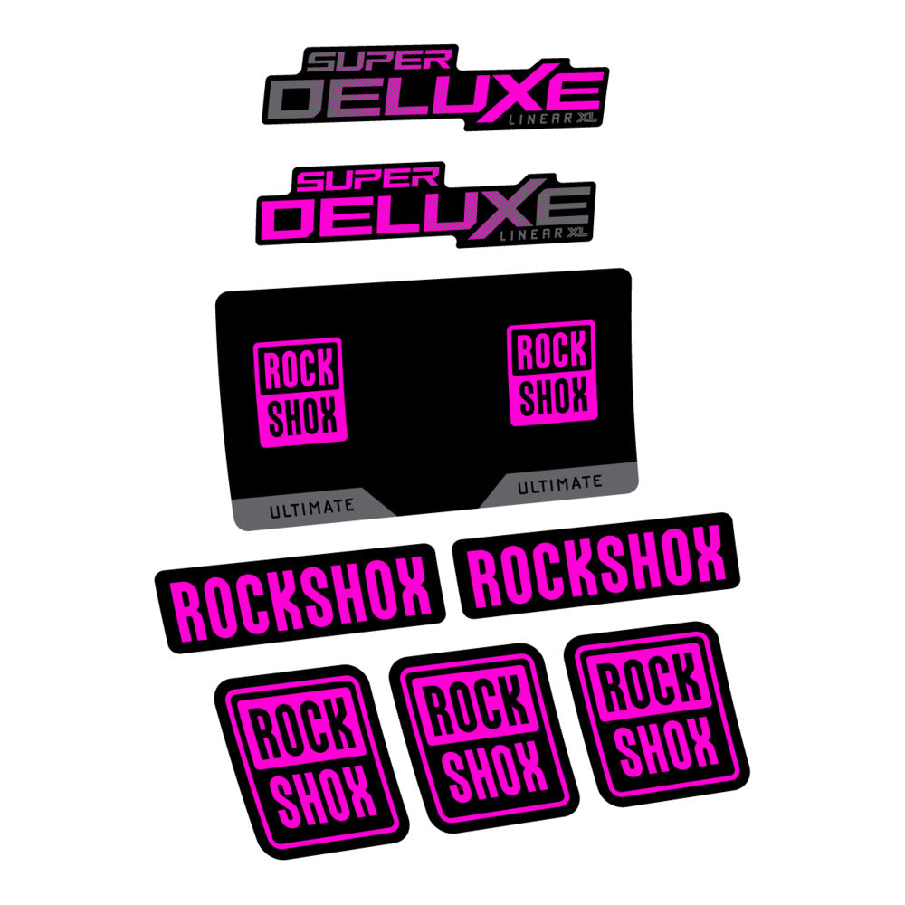 Decal RockShox Super Deluxe Ultimate Flight Attendant 2027, Rear Shox, bike sticker vinyl