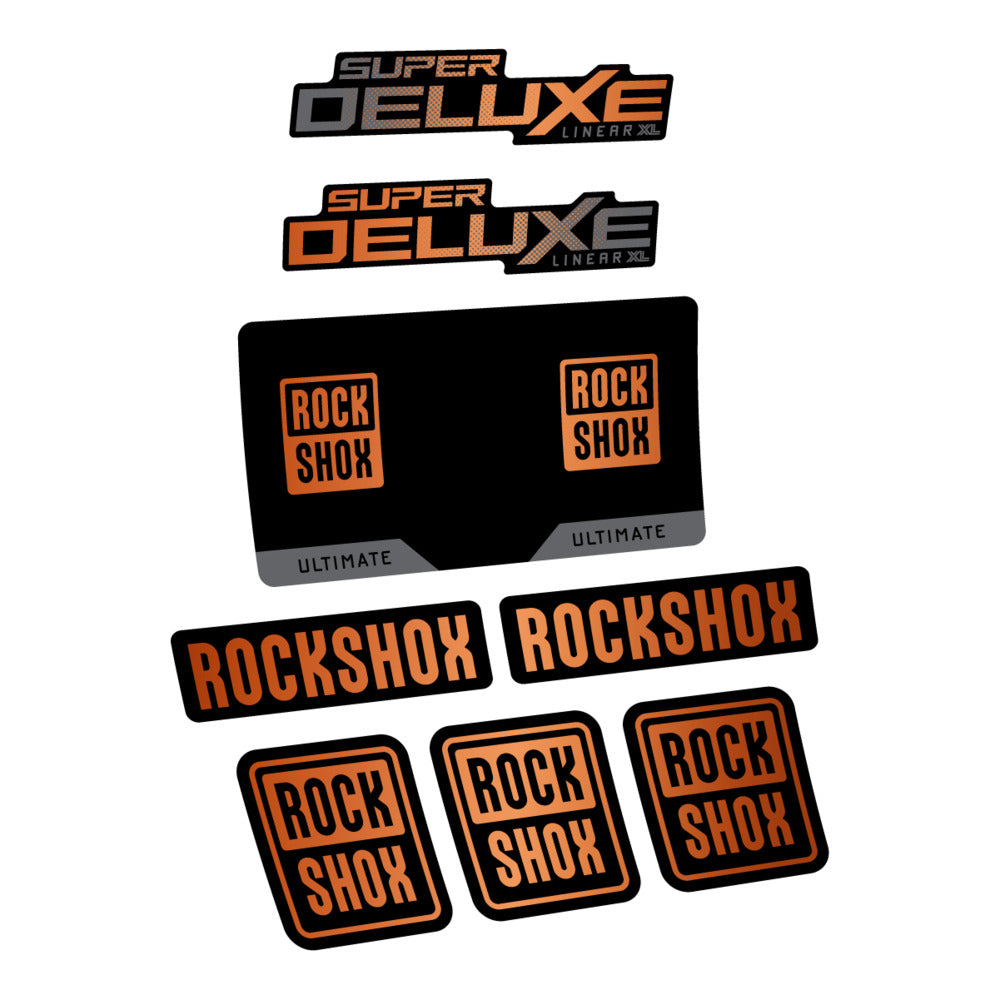 Decal RockShox Super Deluxe Ultimate Flight Attendant 2027, Rear Shox, bike sticker vinyl