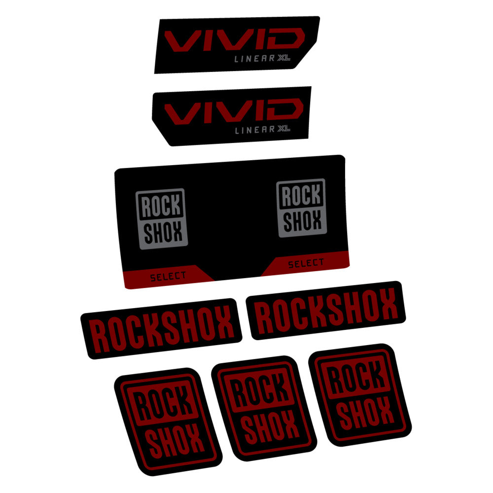 Decal RockShox Vivid Select 2027 v2, Rear Shox, bike sticker vinyl