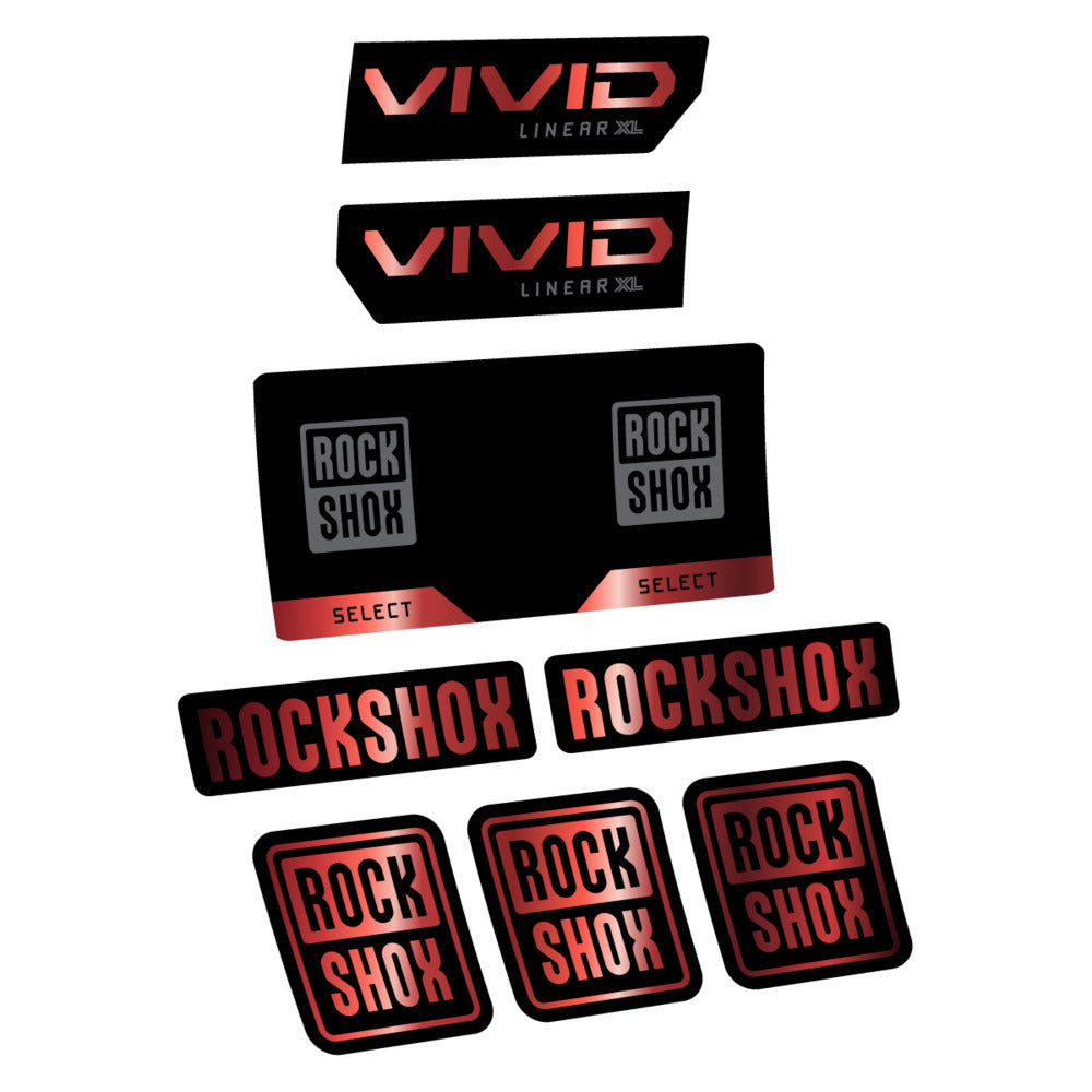 Decal RockShox Vivid Select 2027 v2, Rear Shox, bike sticker vinyl