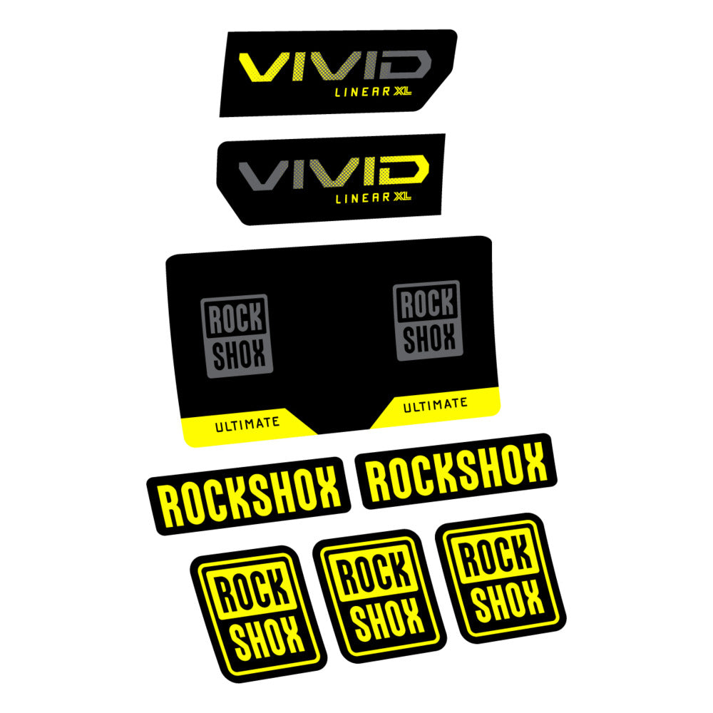 Decal RockShox Vivid Ultimate Flight Attendant 2027, Rear Shox, bike sticker vinyl