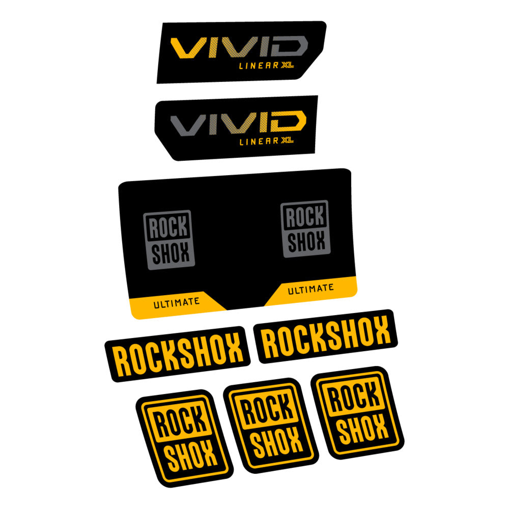 Decal RockShox Vivid Ultimate Flight Attendant 2027, Rear Shox, bike sticker vinyl