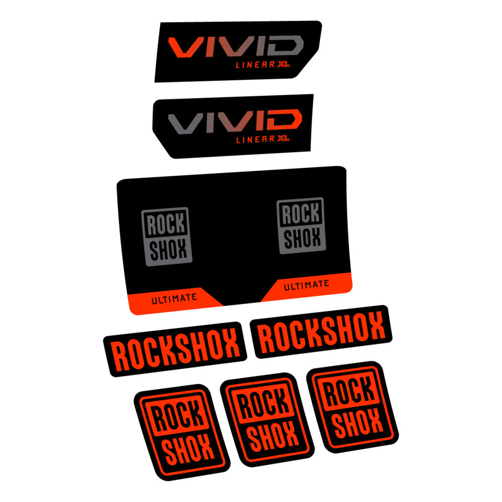 Decal RockShox Vivid Ultimate Flight Attendant 2027, Rear Shox, bike sticker vinyl