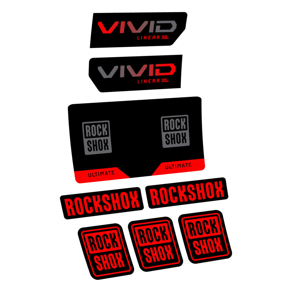 Decal RockShox Vivid Ultimate Flight Attendant 2027, Rear Shox, bike sticker vinyl