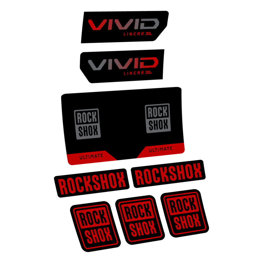 Decal RockShox Vivid Ultimate Flight Attendant 2027, Rear Shox, bike sticker vinyl