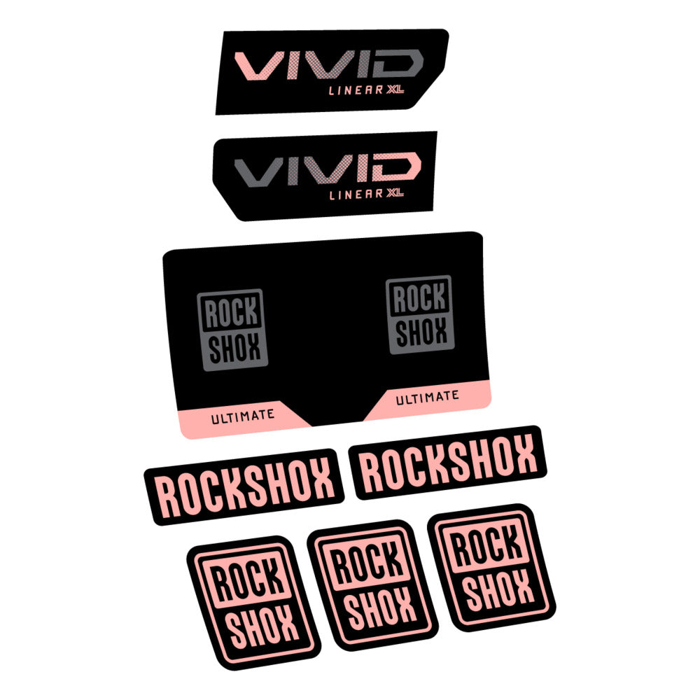 Decal RockShox Vivid Ultimate Flight Attendant 2027, Rear Shox, bike sticker vinyl