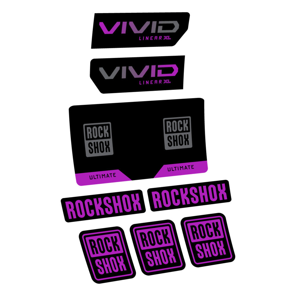 Decal RockShox Vivid Ultimate Flight Attendant 2027, Rear Shox, bike sticker vinyl