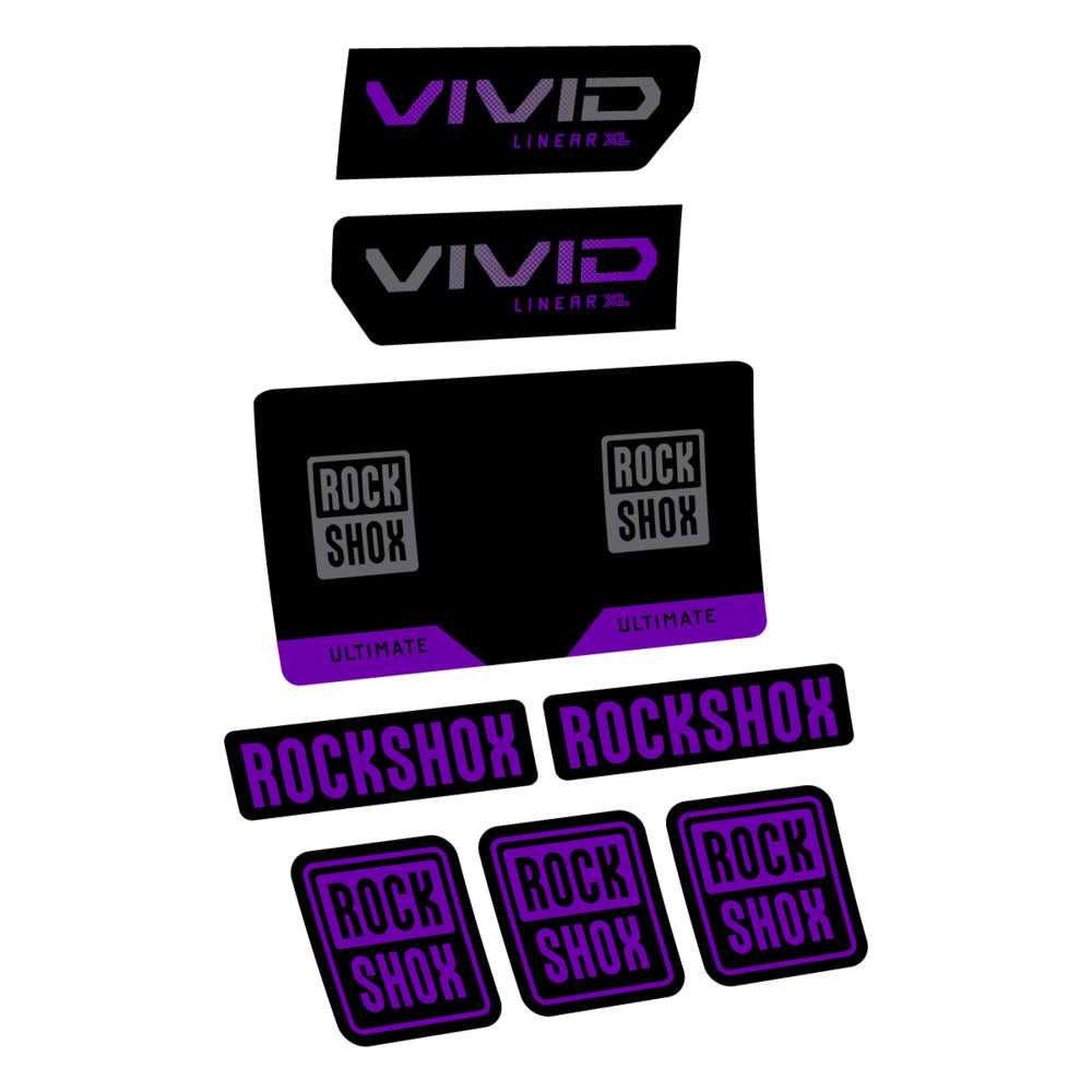 Decal RockShox Vivid Ultimate Flight Attendant 2027, Rear Shox, bike sticker vinyl