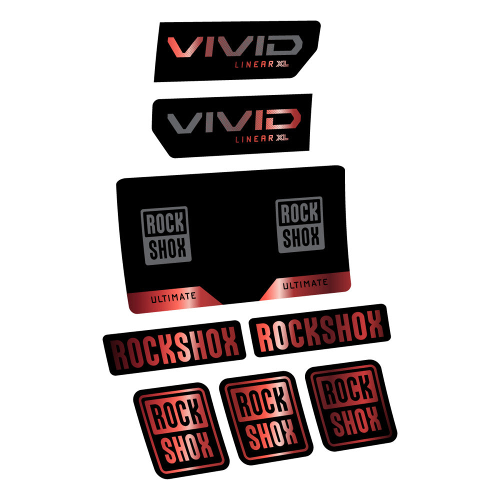 Decal RockShox Vivid Ultimate Flight Attendant 2027, Rear Shox, bike sticker vinyl