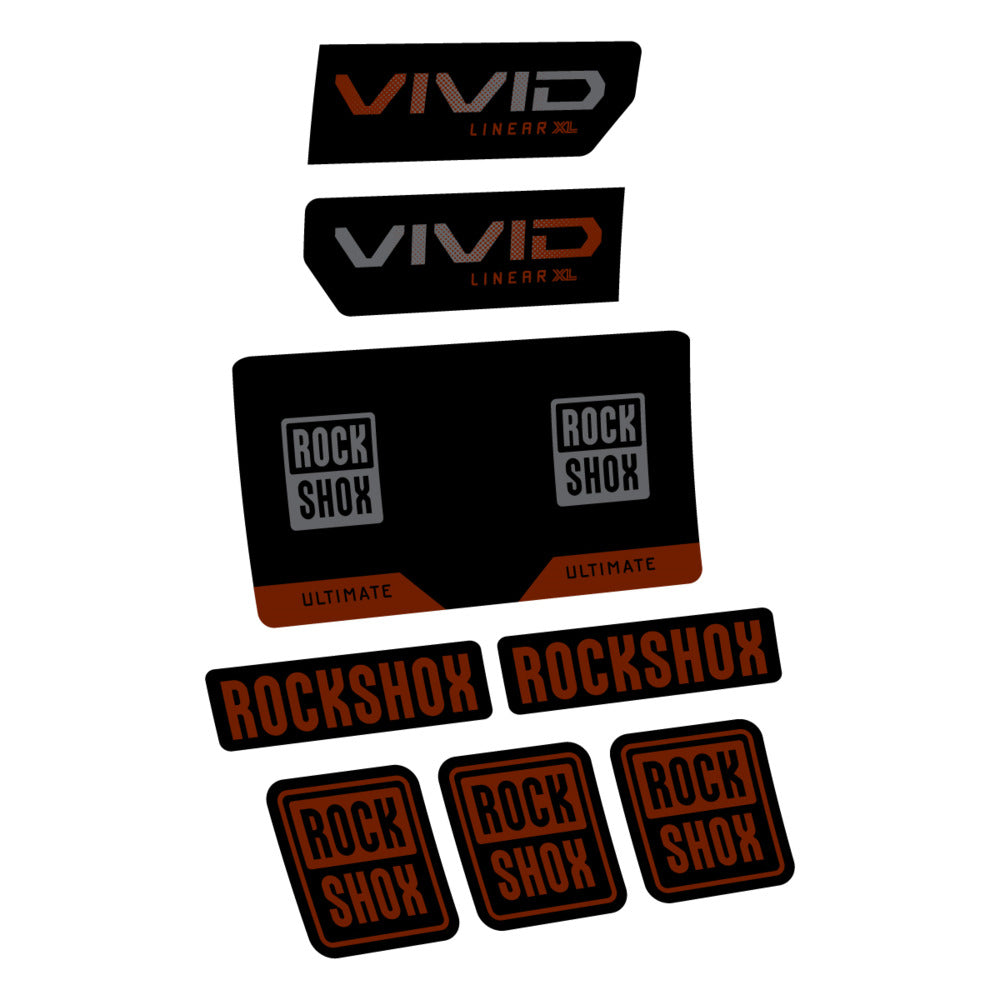 Decal RockShox Vivid Ultimate Flight Attendant 2027, Rear Shox, bike sticker vinyl