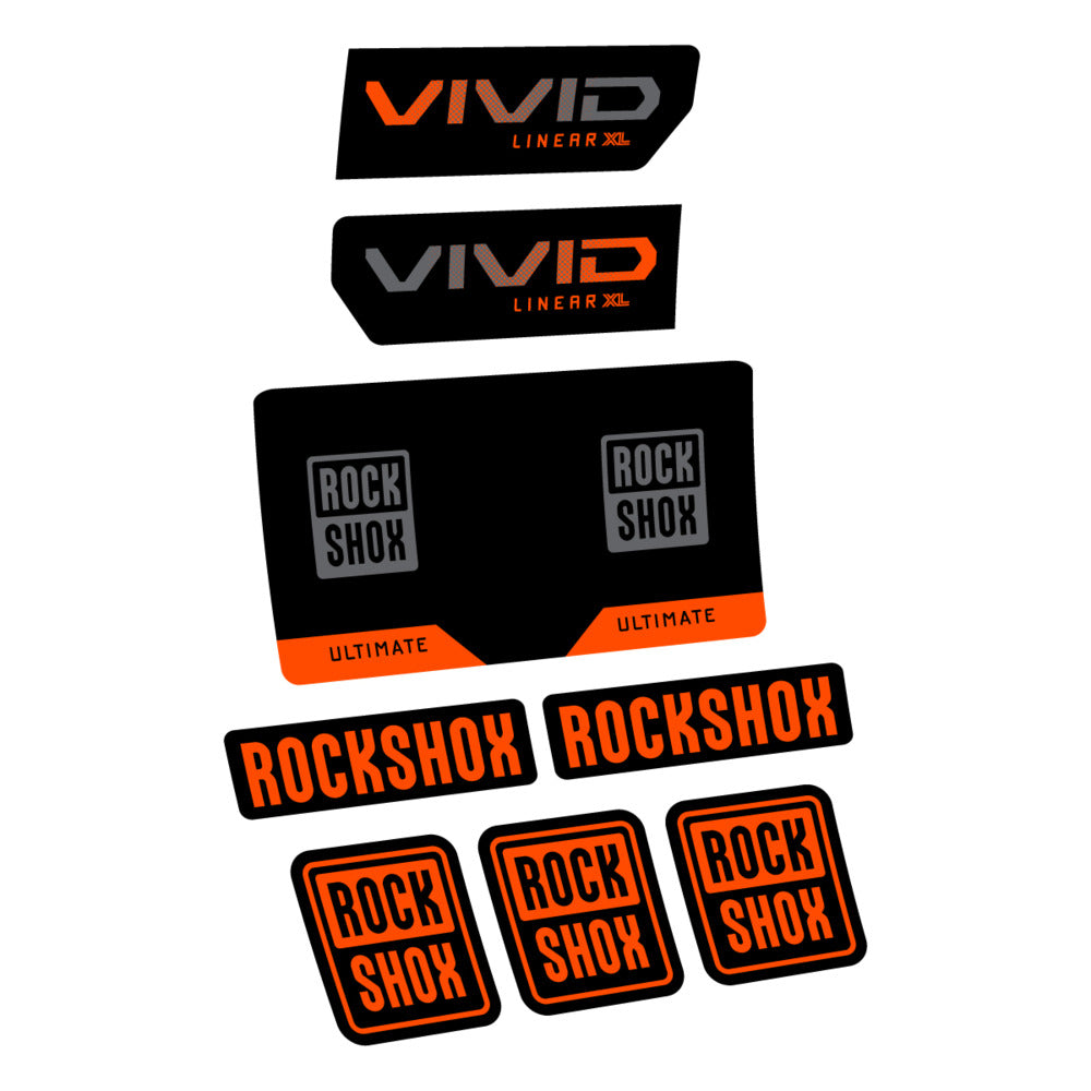 Decal RockShox Vivid Ultimate Flight Attendant 2027, Rear Shox, bike sticker vinyl