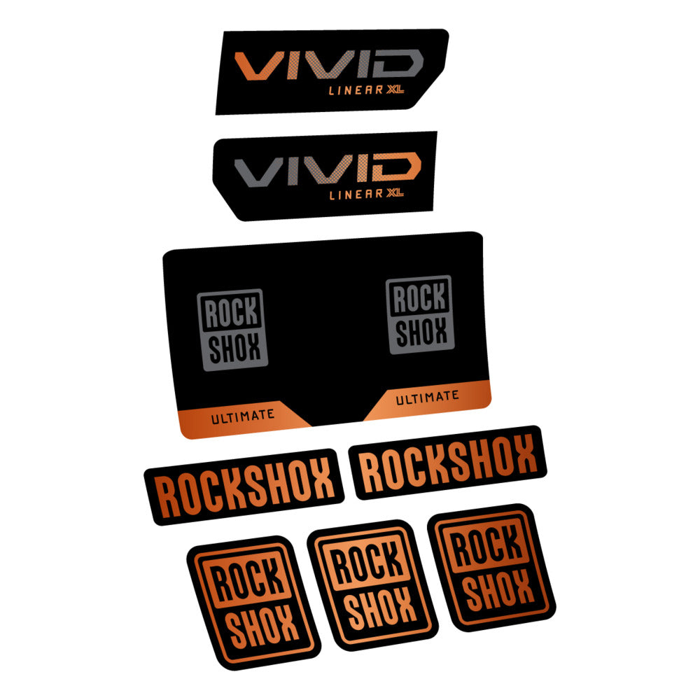 Decal RockShox Vivid Ultimate Flight Attendant 2027, Rear Shox, bike sticker vinyl