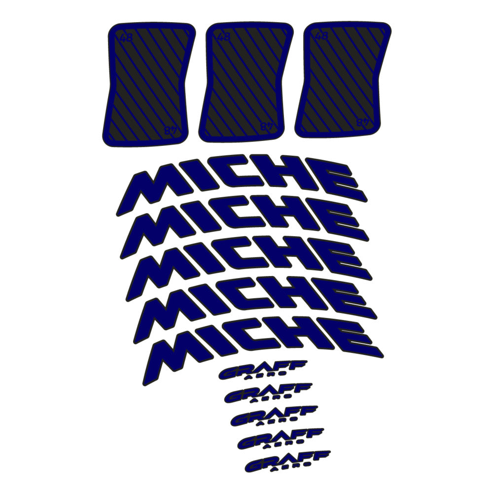 Stickers for Miche Graff 48, Road Wheel vinyl decals - Scandinavian Blue