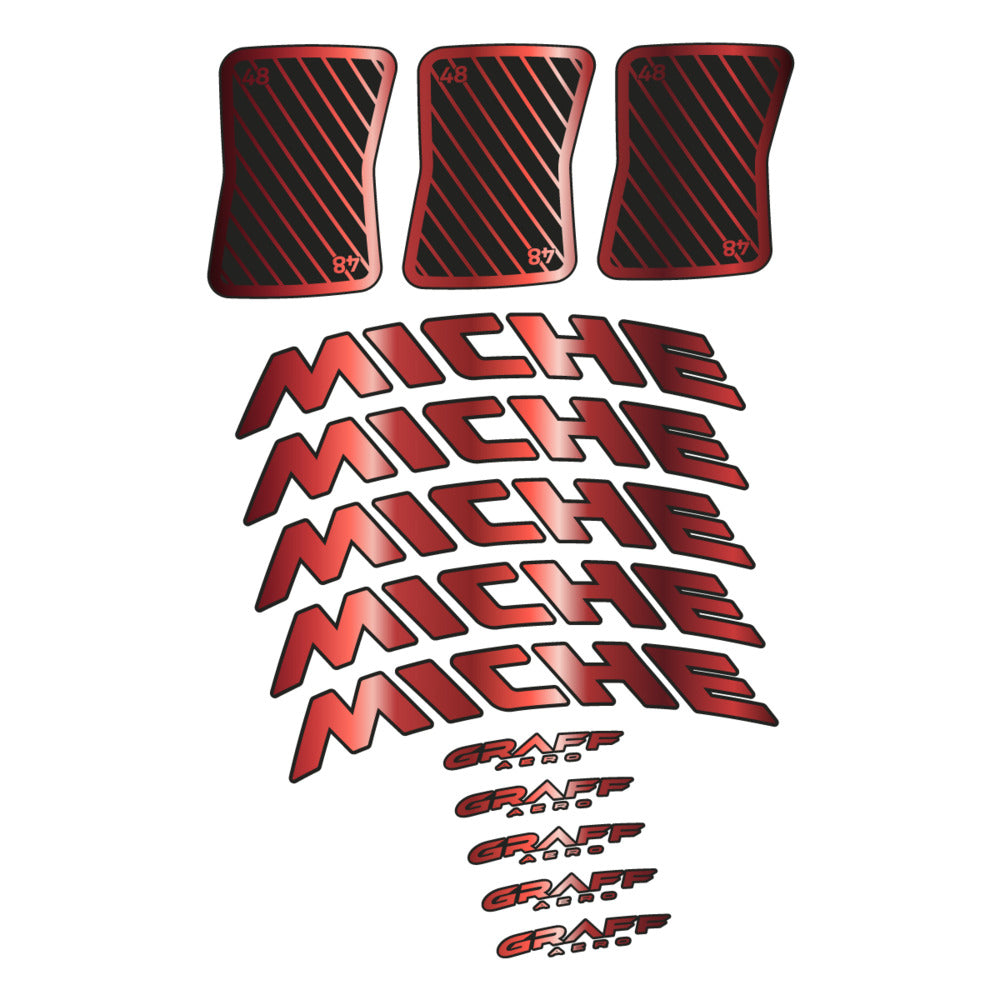 Stickers for Miche Graff 48, Road Wheel vinyl decals - Copper