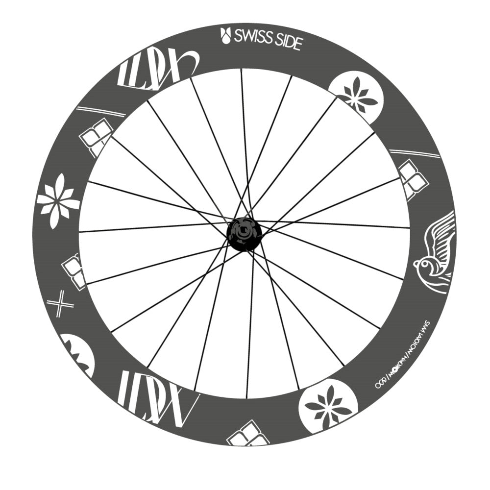 Stickers for Swiss Side HADRON³ Ultimate Sam Laidlow Special Edition, Road Wheel vinyl decals - White