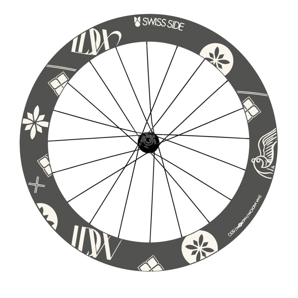 Stickers for Swiss Side HADRON³ Ultimate Sam Laidlow Special Edition, Road Wheel vinyl decals - Bone White