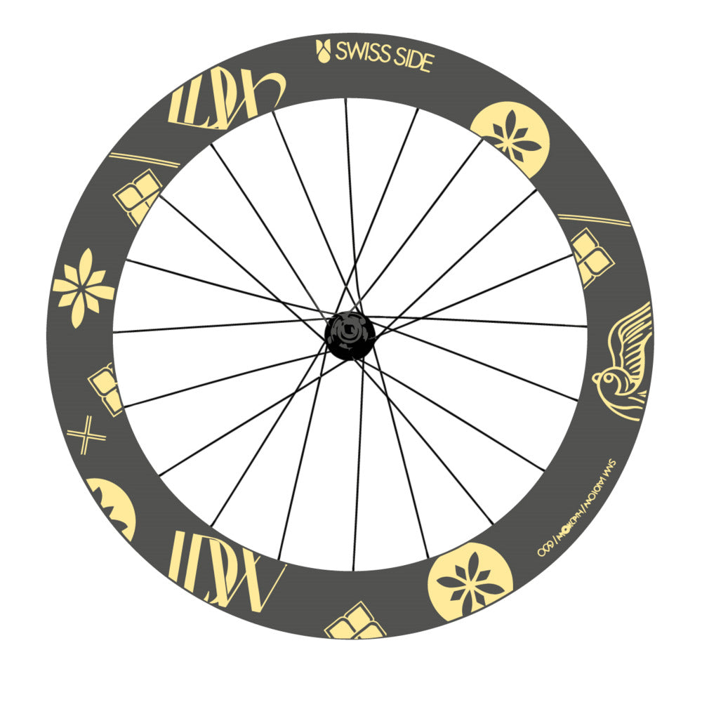 Stickers for Swiss Side HADRON³ Ultimate Sam Laidlow Special Edition, Road Wheel vinyl decals - Cream