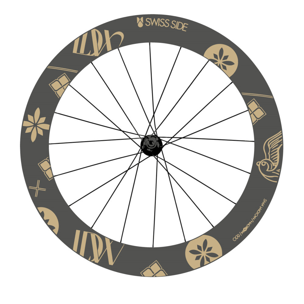 Stickers for Swiss Side HADRON³ Ultimate Sam Laidlow Special Edition, Road Wheel vinyl decals - Sand
