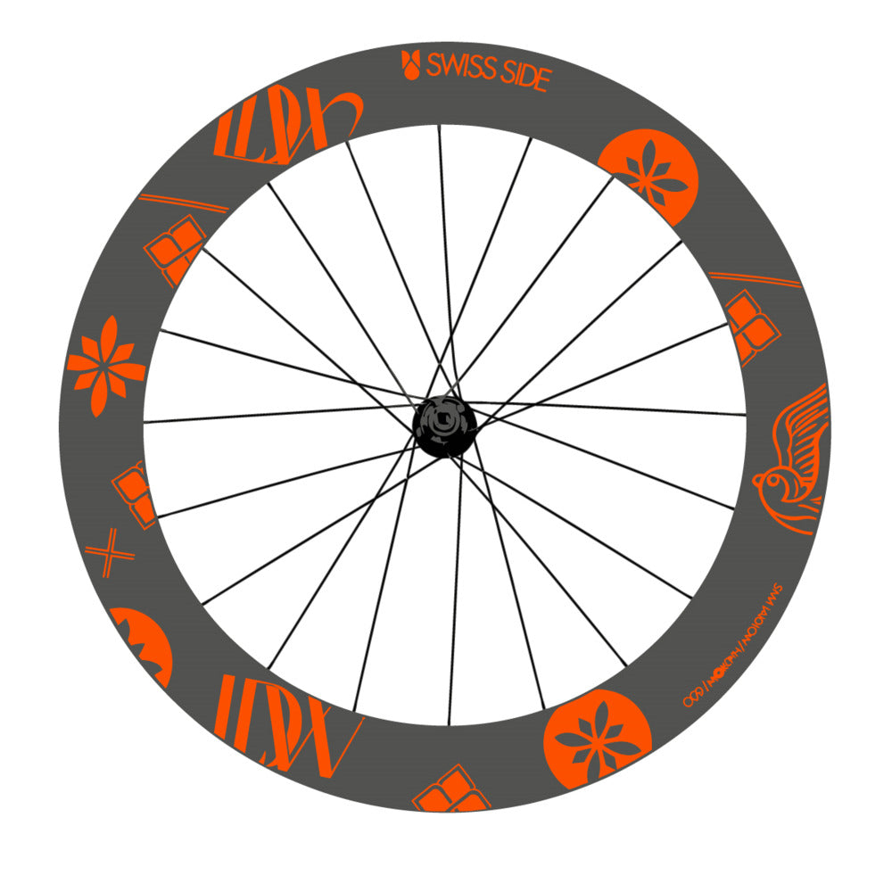 Stickers for Swiss Side HADRON³ Ultimate Sam Laidlow Special Edition, Road Wheel vinyl decals - Orange
