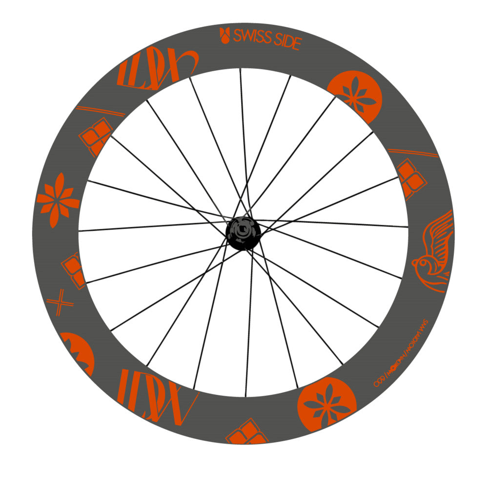 Stickers for Swiss Side HADRON³ Ultimate Sam Laidlow Special Edition, Road Wheel vinyl decals - Clay