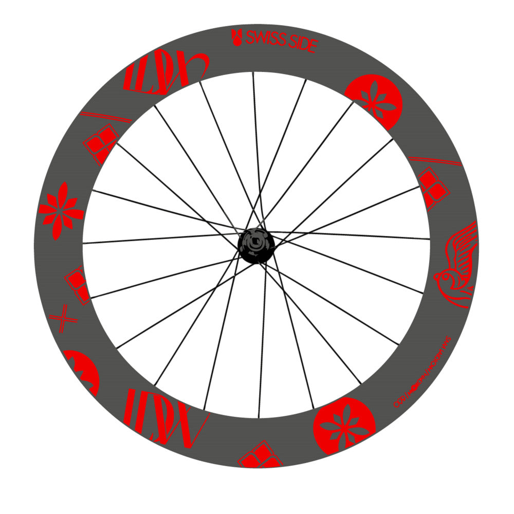 Stickers for Swiss Side HADRON³ Ultimate Sam Laidlow Special Edition, Road Wheel vinyl decals - Red