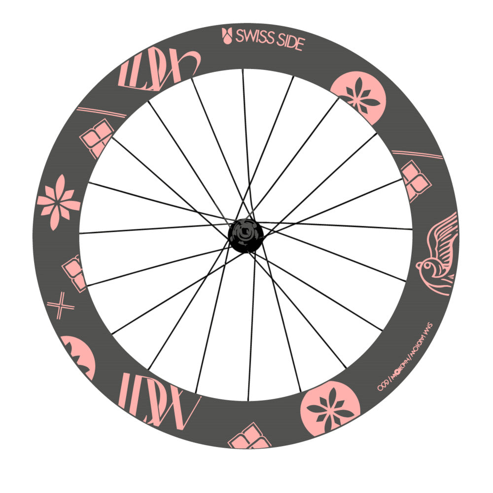 Stickers for Swiss Side HADRON³ Ultimate Sam Laidlow Special Edition, Road Wheel vinyl decals - Salmon Pink