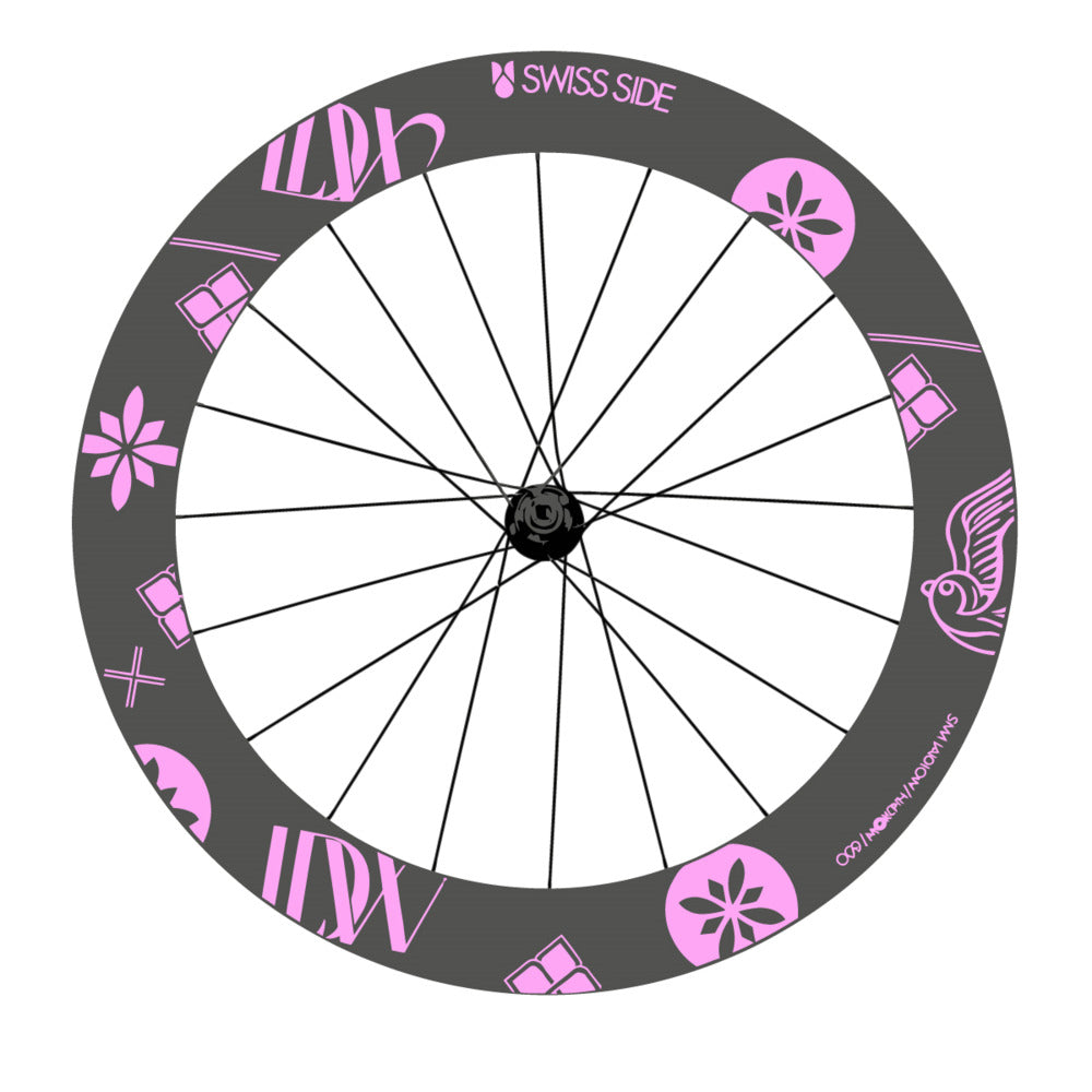 Stickers for Swiss Side HADRON³ Ultimate Sam Laidlow Special Edition, Road Wheel vinyl decals - Light Lilac