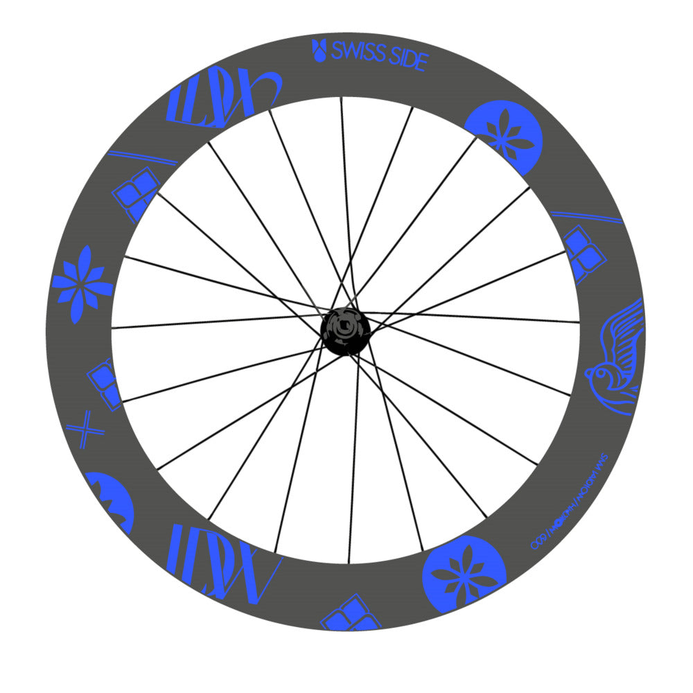 Stickers for Swiss Side HADRON³ Ultimate Sam Laidlow Special Edition, Road Wheel vinyl decals - Medium Blue