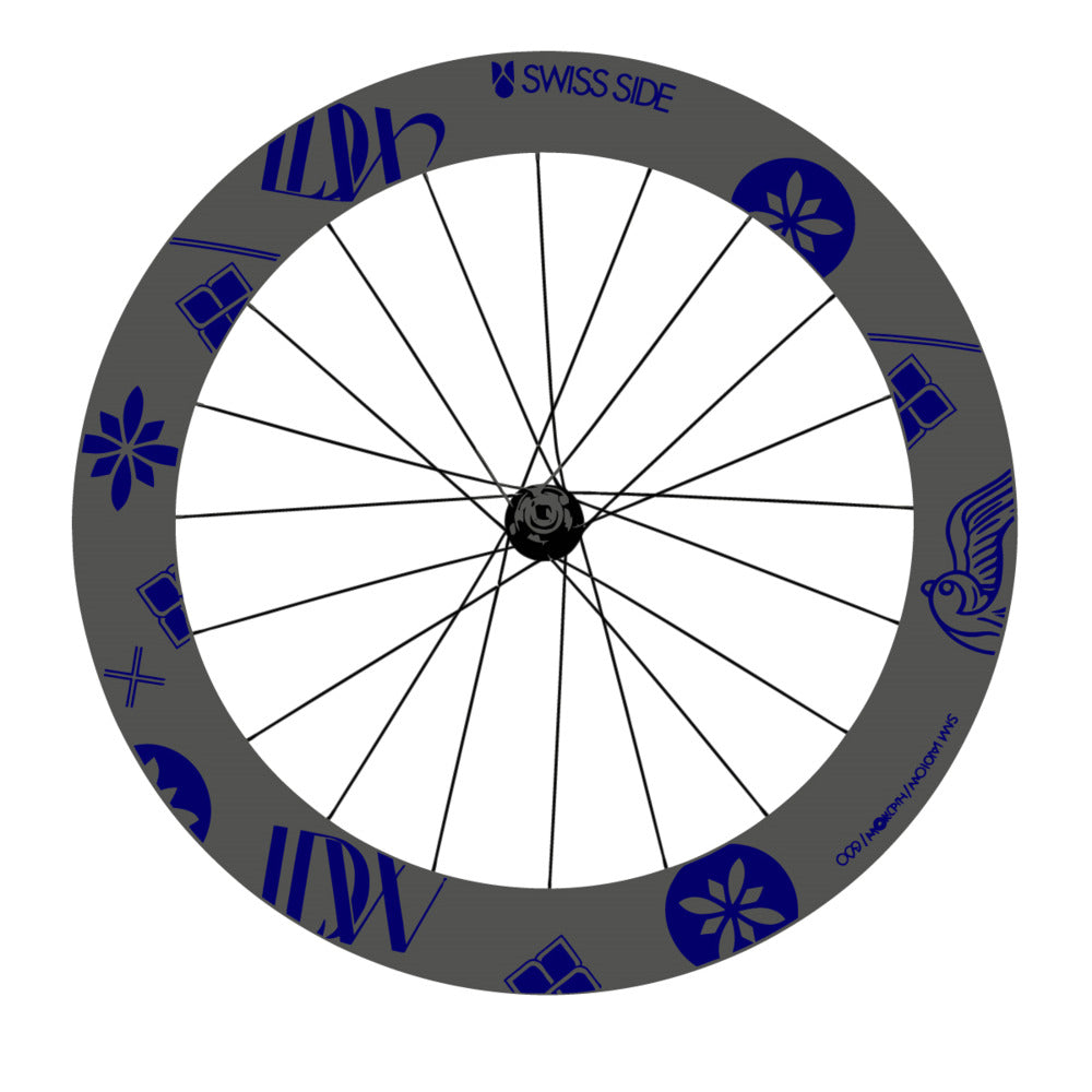 Stickers for Swiss Side HADRON³ Ultimate Sam Laidlow Special Edition, Road Wheel vinyl decals - Scandinavian Blue