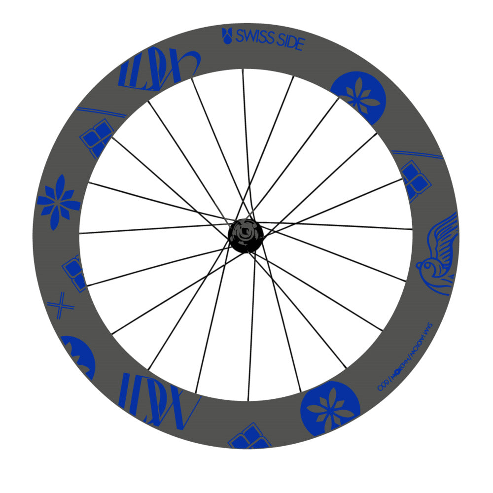 Stickers for Swiss Side HADRON³ Ultimate Sam Laidlow Special Edition, Road Wheel vinyl decals - Ultramarine Blue