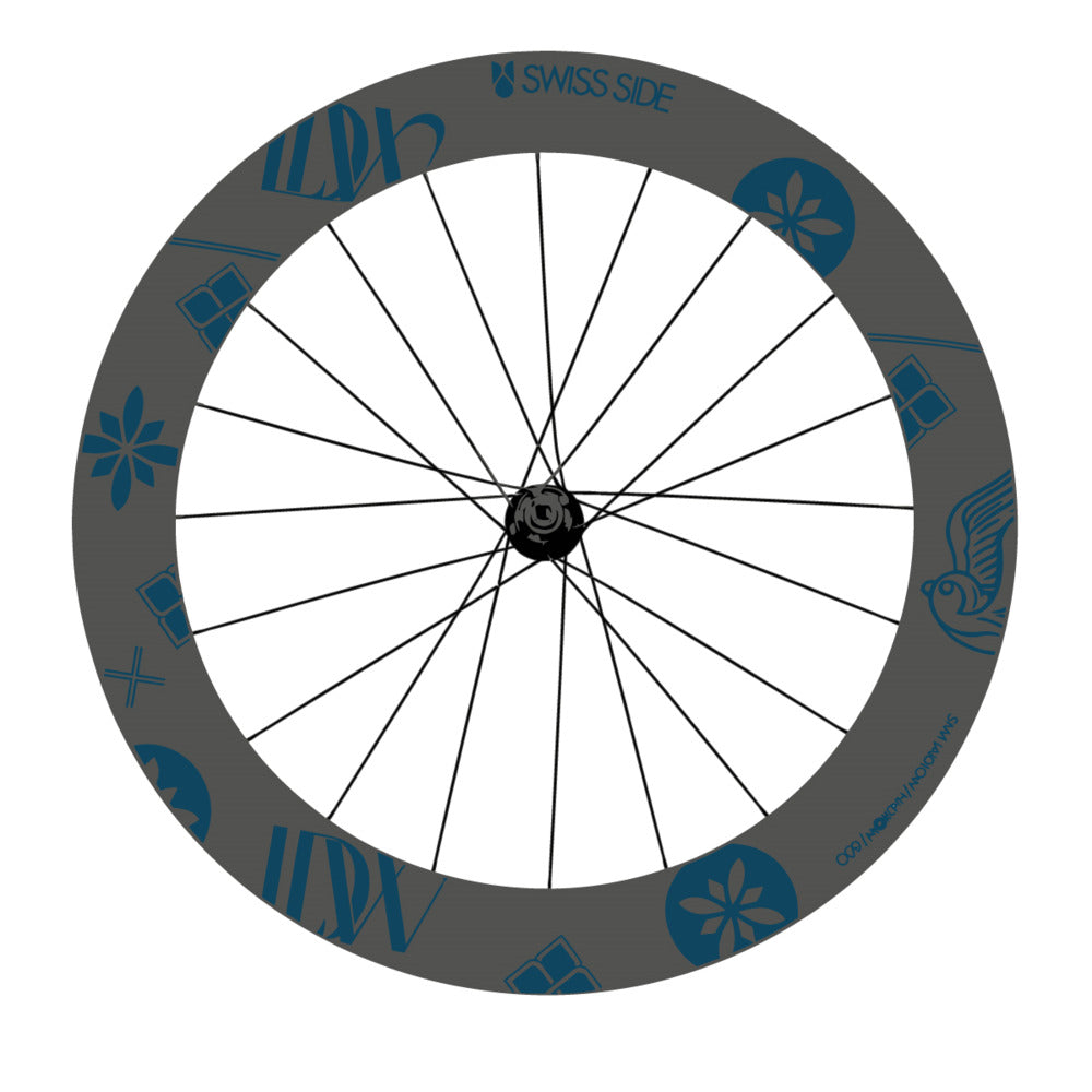 Stickers for Swiss Side HADRON³ Ultimate Sam Laidlow Special Edition, Road Wheel vinyl decals - Dark Lake