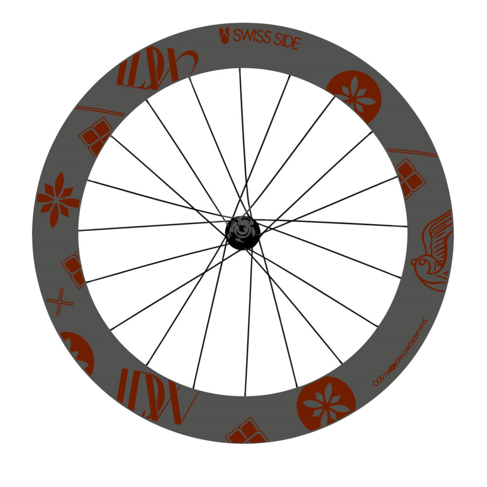 Stickers for Swiss Side HADRON³ Ultimate Sam Laidlow Special Edition, Road Wheel vinyl decals - Brown