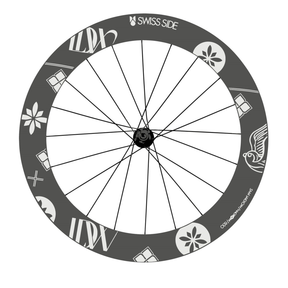 Stickers for Swiss Side HADRON³ Ultimate Sam Laidlow Special Edition, Road Wheel vinyl decals - Pearl Grey