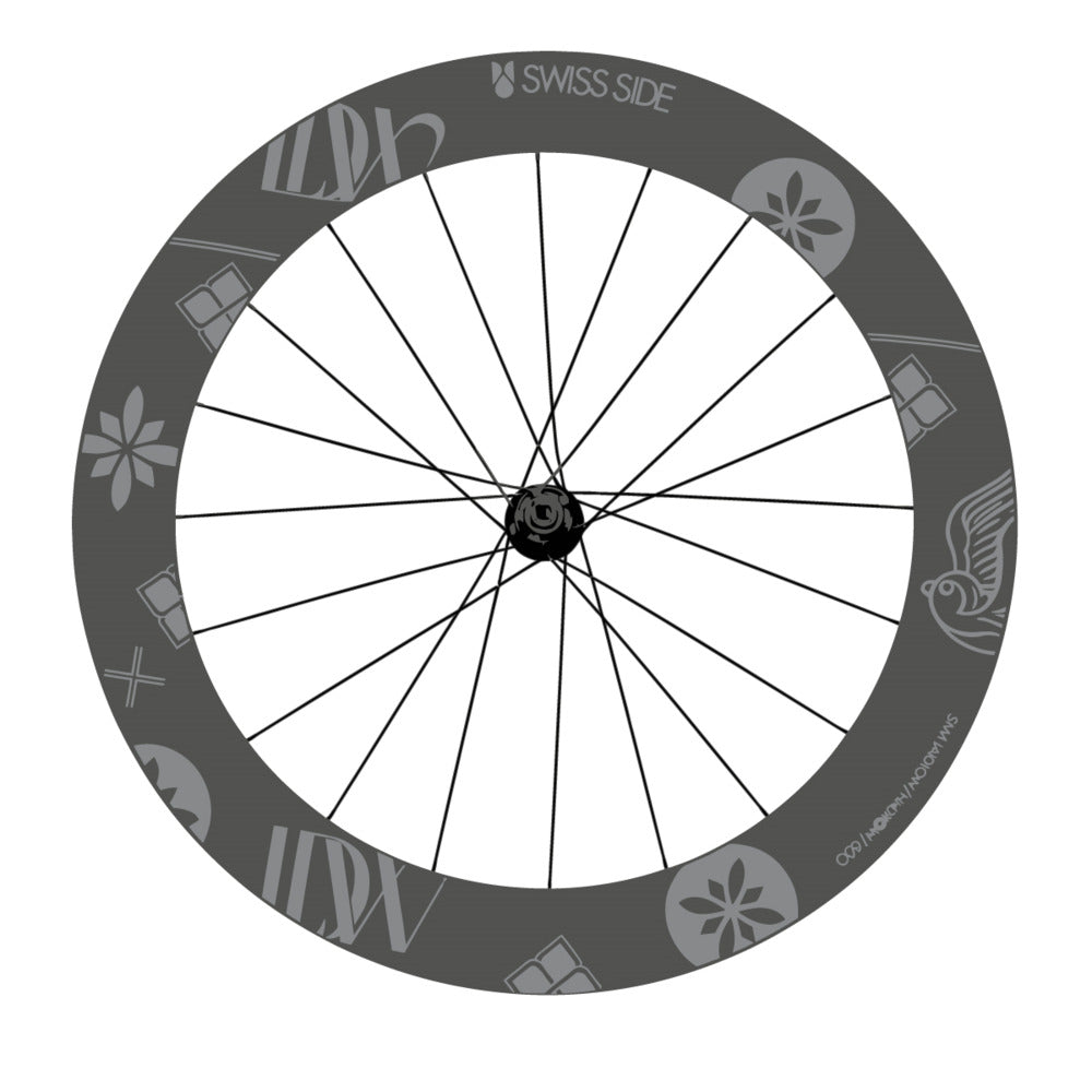 Stickers for Swiss Side HADRON³ Ultimate Sam Laidlow Special Edition, Road Wheel vinyl decals - Traffic Grey