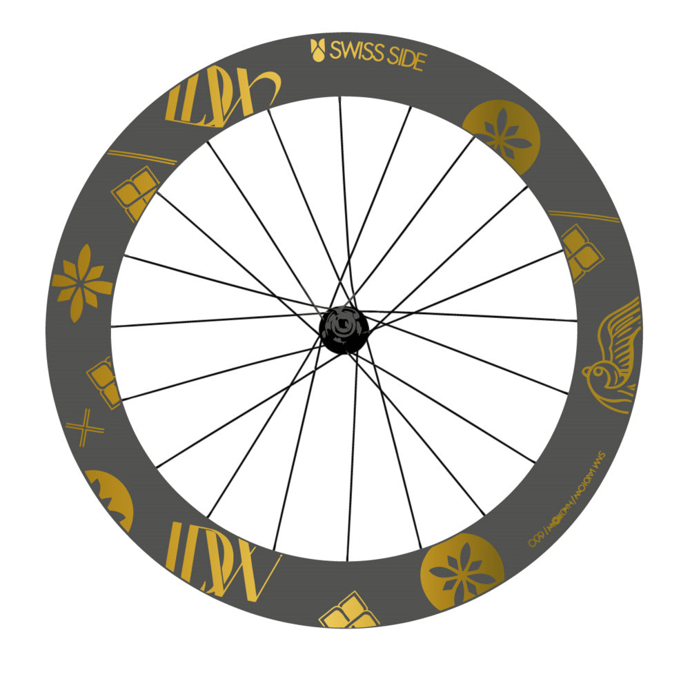 Stickers for Swiss Side HADRON³ Ultimate Sam Laidlow Special Edition, Road Wheel vinyl decals - Gold