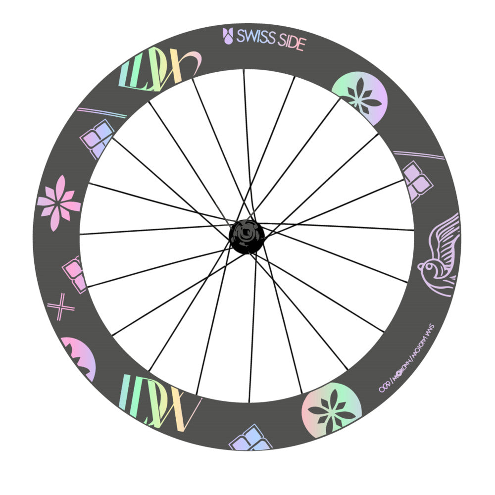 Stickers for Swiss Side HADRON³ Ultimate Sam Laidlow Special Edition, Road Wheel vinyl decals - Hollographic
