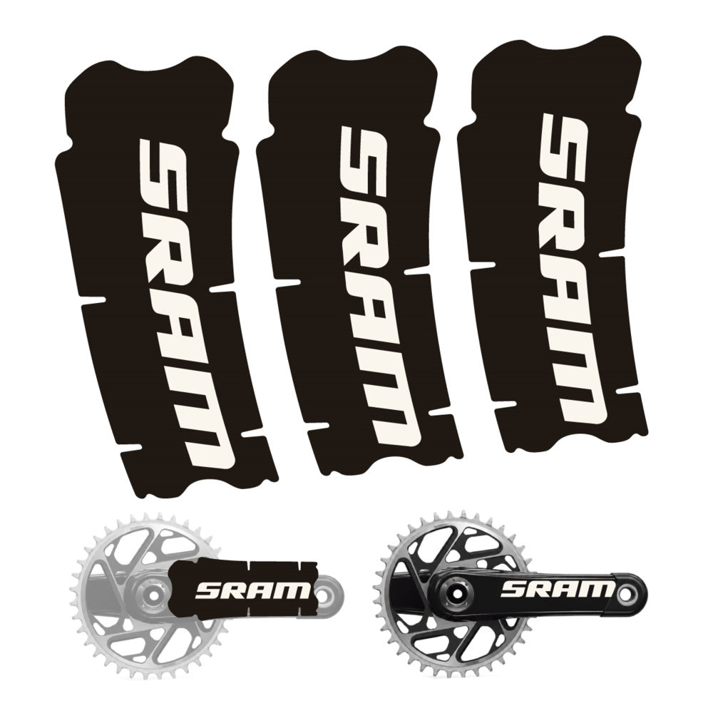 Stickers for SRAM Cranks, 3-Piece vinyl decals - Bone White
