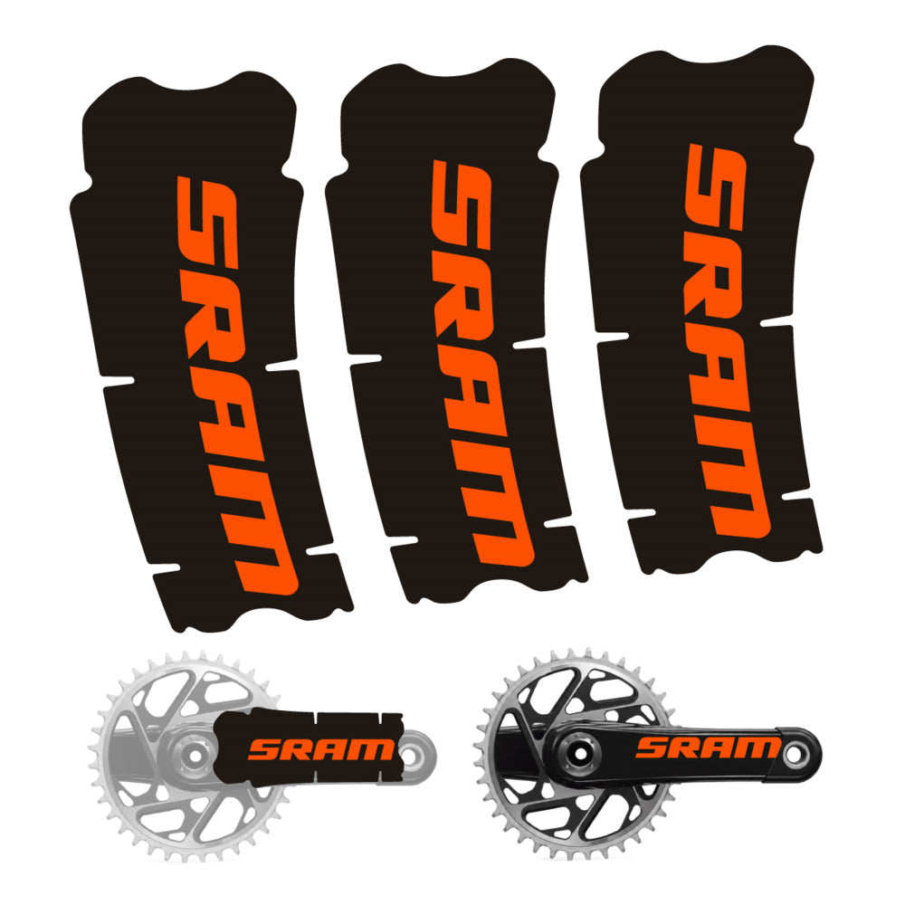 Stickers for SRAM Cranks, 3-Piece vinyl decals - Orange