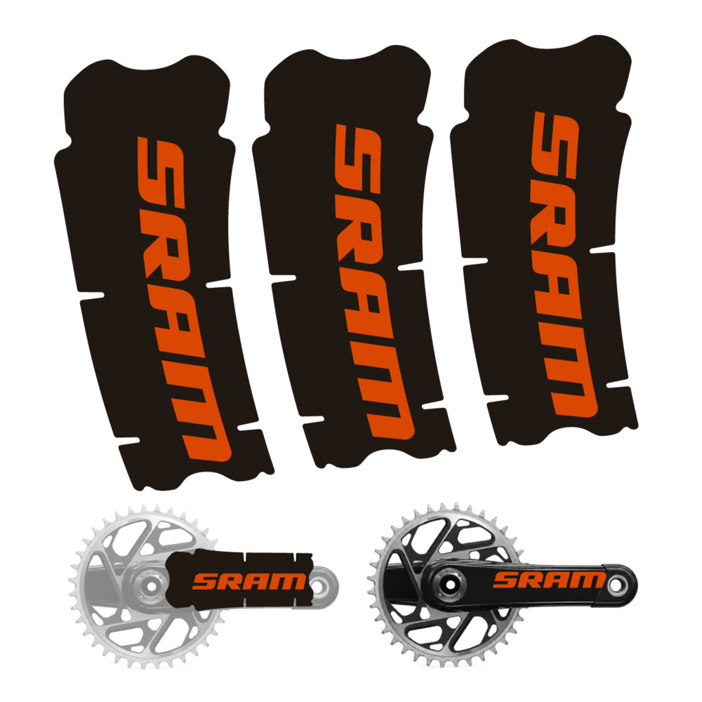 Stickers for SRAM Cranks, 3-Piece vinyl decals - Clay