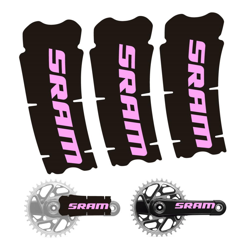 Stickers for SRAM Cranks, 3-Piece vinyl decals - Light Lilac